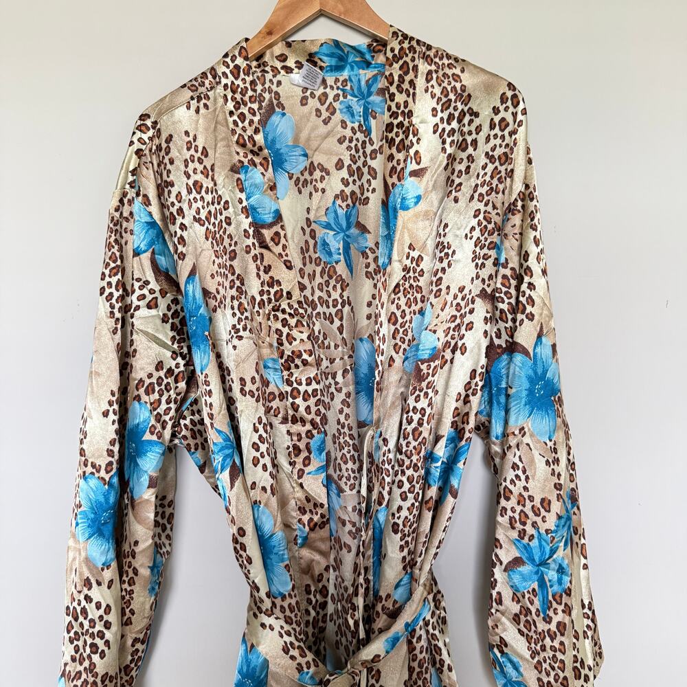 M. Vie Womens Robe 3X Plus Silky Sexy Intimate Floral Old Money Sexy Romantic - Picture 2 of 4